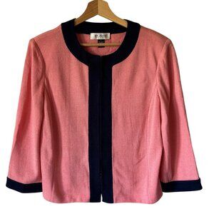 Vintage St John Collection Sweater Cardigan Sz 10 Classic Knit 3/4 Sleeve READ